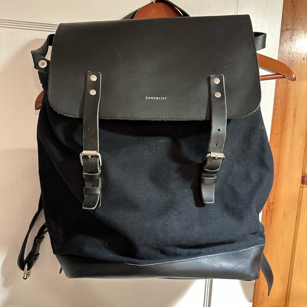 Sandqvist canvas/leather backpack